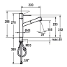 KWC fitting, ONO kitchen, lever mixer Pull-out shower, chromeline, A 220